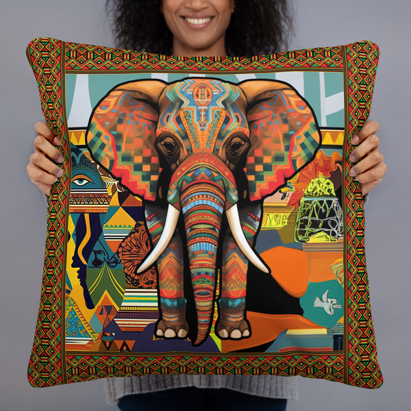 Elephant Mama Africa Pillow